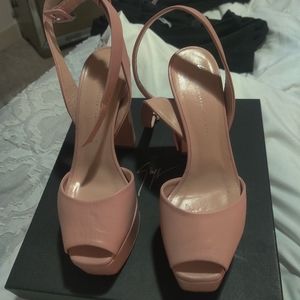 Blush colored designer sandals